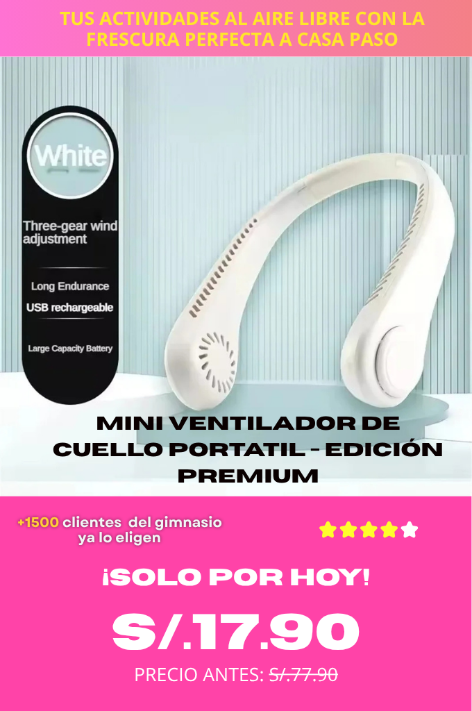 Mini Ventilador de Cuello Portátil - Edición Premium