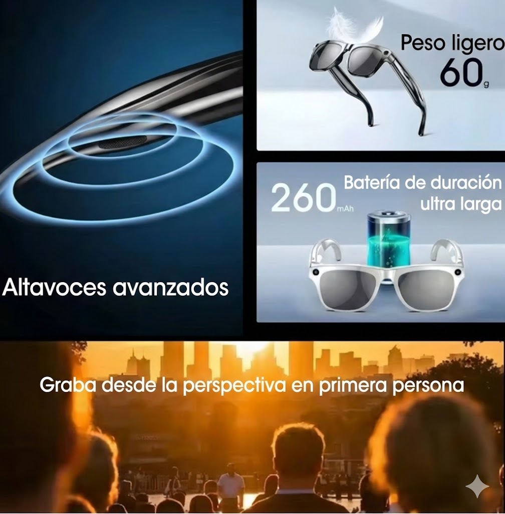 Gafas inteligentes con cámara de 100mp